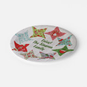 クリスマスファームハウスパッチワーク紙プレート ペーパープレート (アングル)