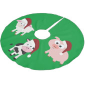クリスマスファーム動物 ブラッシュドポリエステルツリースカート (アングル)