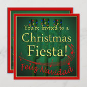 クリスマスフィエスタパーティの招待状 招待状 (正面/裏面)