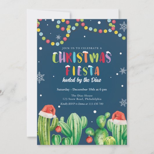 クリスマスフィエスタ招待状カッティパーティの招待状 招待状 (正面)