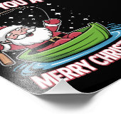 クリスマスフィッシャーマンおもしろい魚釣りクールサンタクロース フォトプリント            (角)