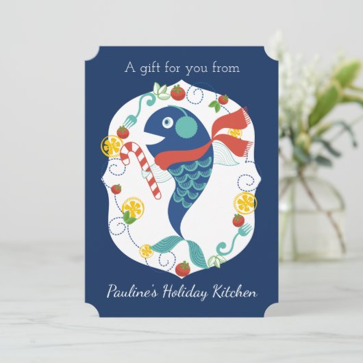 クリスマスフィッシュキャンディーケーンシェフケータリングレストラン シーズンカード (スタンド正面)