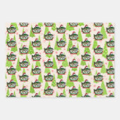 クリスマスフィッシュサンタハットおもしろい魚釣り ラッピングペーパーシート (正面)