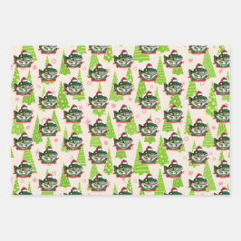 クリスマスフィッシュサンタハットおもしろい魚釣り ラッピングペーパーシート