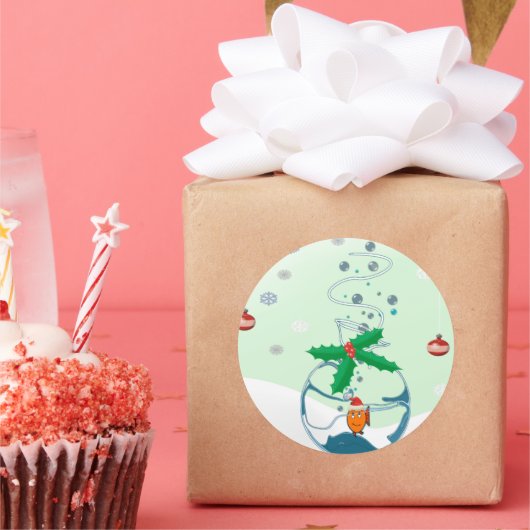 クリスマスフィッシュ ラウンドシール (パーティー)