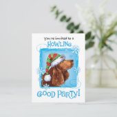 クリスマスフィールドスパニエル犬ホリデー招待状 シーズンカード (スタンド正面)