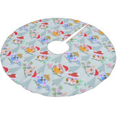 クリスマスフイルズパターン ブラッシュドポリエステルツリースカート (アングル)