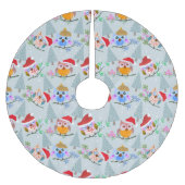 クリスマスフイルズパターン ブラッシュドポリエステルツリースカート (正面)