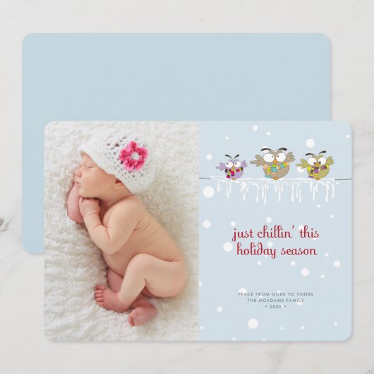 クリスマスフイルズホリデーフォトカード シーズンカード (正面/裏面)