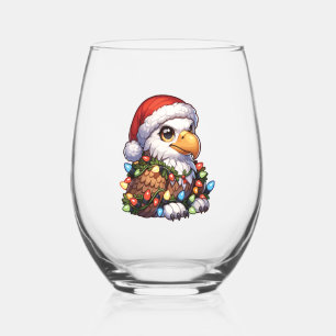 クリスマスフェアリーがハゲのワシを灯す ステムなしワイングラス