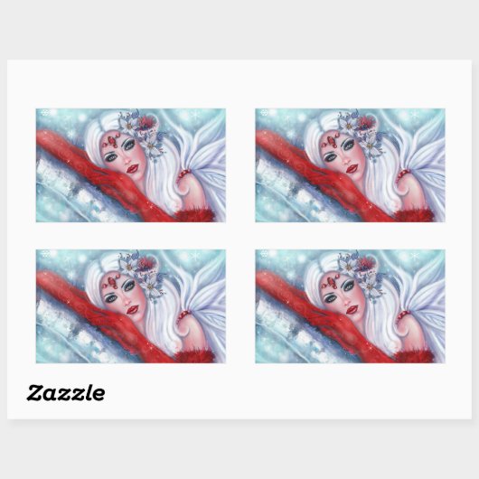 クリスマスフェアリーのウィッシャーbyルネ・ラボイエ 長方形シール (シート)