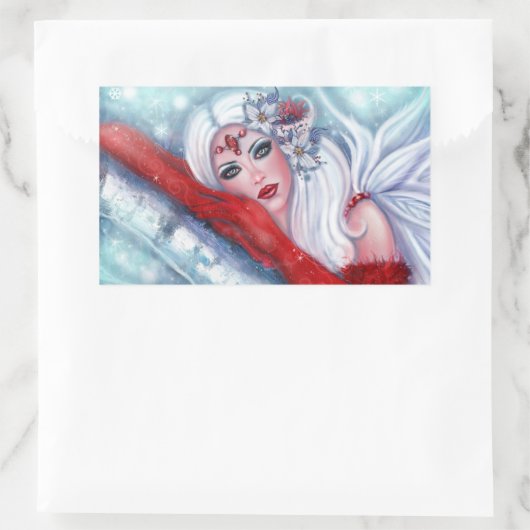 クリスマスフェアリーのウィッシャーbyルネ・ラボイエ 長方形シール (バッグ)