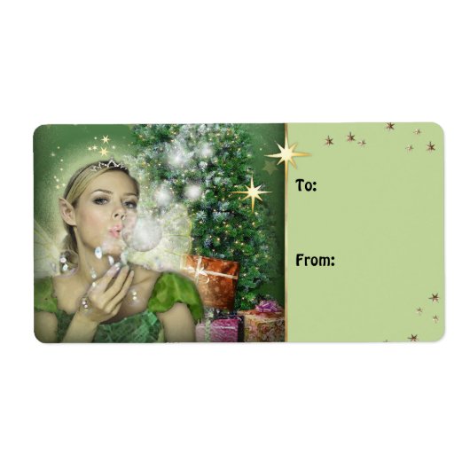 クリスマスフェアリーのギフトラベル ラベル (正面)