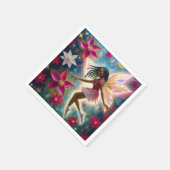 クリスマスフェアリーのコレクション – コーンローズ三つ編み髪 スタンダードカクテルナプキン (角)