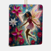 クリスマスフェアリーのコレクション – コーンローズ三つ編み髪 セラミックオーナメント (右)