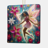 クリスマスフェアリーのコレクション – コーンローズ三つ編み髪 セラミックオーナメント (左)