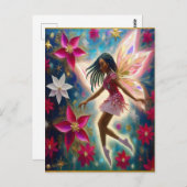 クリスマスフェアリーのコレクション – コーンローズ三つ編み髪 ポストカード (正面/裏面)