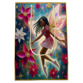 クリスマスフェアリーのコレクション – コーンローズ三つ編み髪 ミディアムペーパーバッグ (裏面)