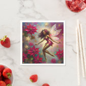 クリスマスフェアリーのコレクション – ブラウンナチュラルヘア スタンダードカクテルナプキン (インサイチュ)