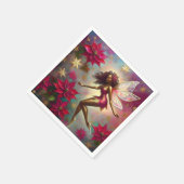 クリスマスフェアリーのコレクション – ブラウンナチュラルヘア スタンダードカクテルナプキン (角)