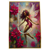 クリスマスフェアリーのコレクション – ブラウンナチュラルヘア ミディアムペーパーバッグ (裏面)