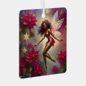 クリスマスフェアリーのコレクション – ブラウンナチュラルヘア メタルオーナメント (正面右)