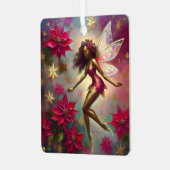 クリスマスフェアリーのコレクション – ブラウンナチュラルヘア メタルオーナメント (正面左)