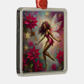 クリスマスフェアリーのコレクション – ブラウンナチュラルヘア メタルオーナメント (右)