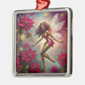 クリスマスフェアリーのコレクション – ブラウンナチュラルヘア メタルオーナメント (左)