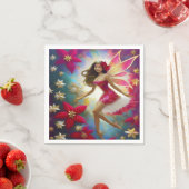 クリスマスフェアリーのコレクション – ライトブラウンヘア スタンダードカクテルナプキン (インサイチュ)