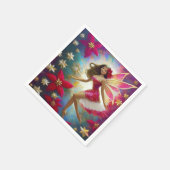 クリスマスフェアリーのコレクション – ライトブラウンヘア スタンダードカクテルナプキン (角)