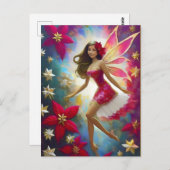 クリスマスフェアリーのコレクション – ライトブラウンヘア ポストカード (正面/裏面)