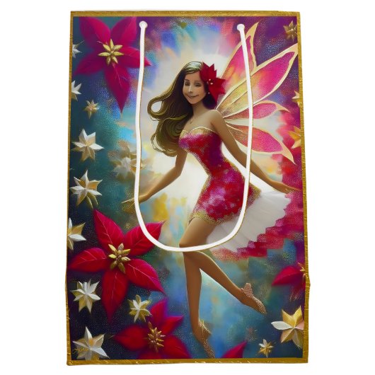 クリスマスフェアリーのコレクション – ライトブラウンヘア ミディアムペーパーバッグ (裏面)