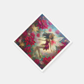 クリスマスフェアリーのコレクション – 中茶色の髪 スタンダードカクテルナプキン (角)