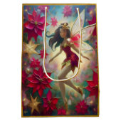 クリスマスフェアリーのコレクション – 中茶色の髪 ミディアムペーパーバッグ (裏面)