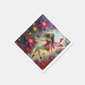 クリスマスフェアリーのコレクション – 濃い茶色の髪 スタンダードカクテルナプキン (角)