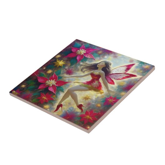 クリスマスフェアリーのコレクション – 濃い茶色の髪 タイル (側面)