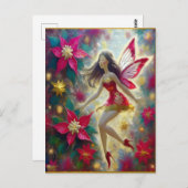 クリスマスフェアリーのコレクション – 濃い茶色の髪 ポストカード (正面/裏面)