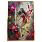 クリスマスフェアリーのコレクション – 濃い茶色の髪 ミディアムペーパーバッグ (裏面)