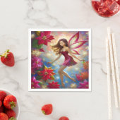 クリスマスフェアリーのコレクション – 赤茶色の髪 スタンダードカクテルナプキン (インサイチュ)