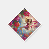 クリスマスフェアリーのコレクション – 赤茶色の髪 スタンダードカクテルナプキン (角)