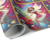 クリスマスフェアリーのコレクション – 銅ジンジャーヘア ラッピングペーパー (ロールコーナー)