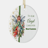 クリスマスフェアリーのラウンド介護者オーナメント セラミックオーナメント (右)