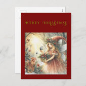 クリスマスフェアリーの森の休日はがき シーズンポストカード (正面/裏面)