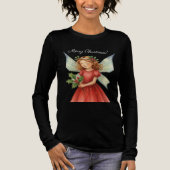 クリスマスフェアリーの水彩画 トライブレンドTシャツ (正面)