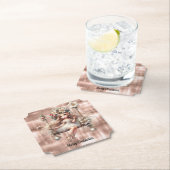 クリスマスフェアリーオンスパークルバラ金ゴールド背景 ペーパーコースター (インサイチュ)