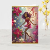 クリスマスフェアリーコレクションプラムティントナチュラルヘア カード (黄色い花)