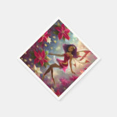 クリスマスフェアリーコレクションプラムティントナチュラルヘア スタンダードカクテルナプキン (角)