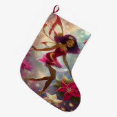 クリスマスフェアリーコレクションプラムティントナチュラルヘア ラージクリスマスストッキング (正面 (吊り時))