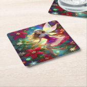 クリスマスフェアリーコレクション – アッシュブロンドヘア スクエアペーパーコースター (アングル)